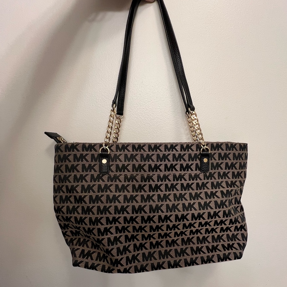 Michael Kors Black and Brown Logo Tote